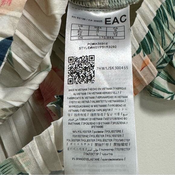 Off Shoulder Pleated Top Sz L Guess Hanalei Blooms - Picture 9 of 13